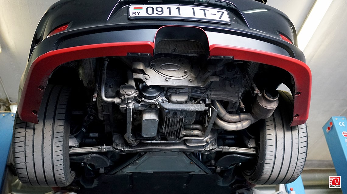 Porsche GT3 991 снятие выхлопной системы